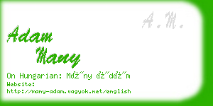 adam many business card